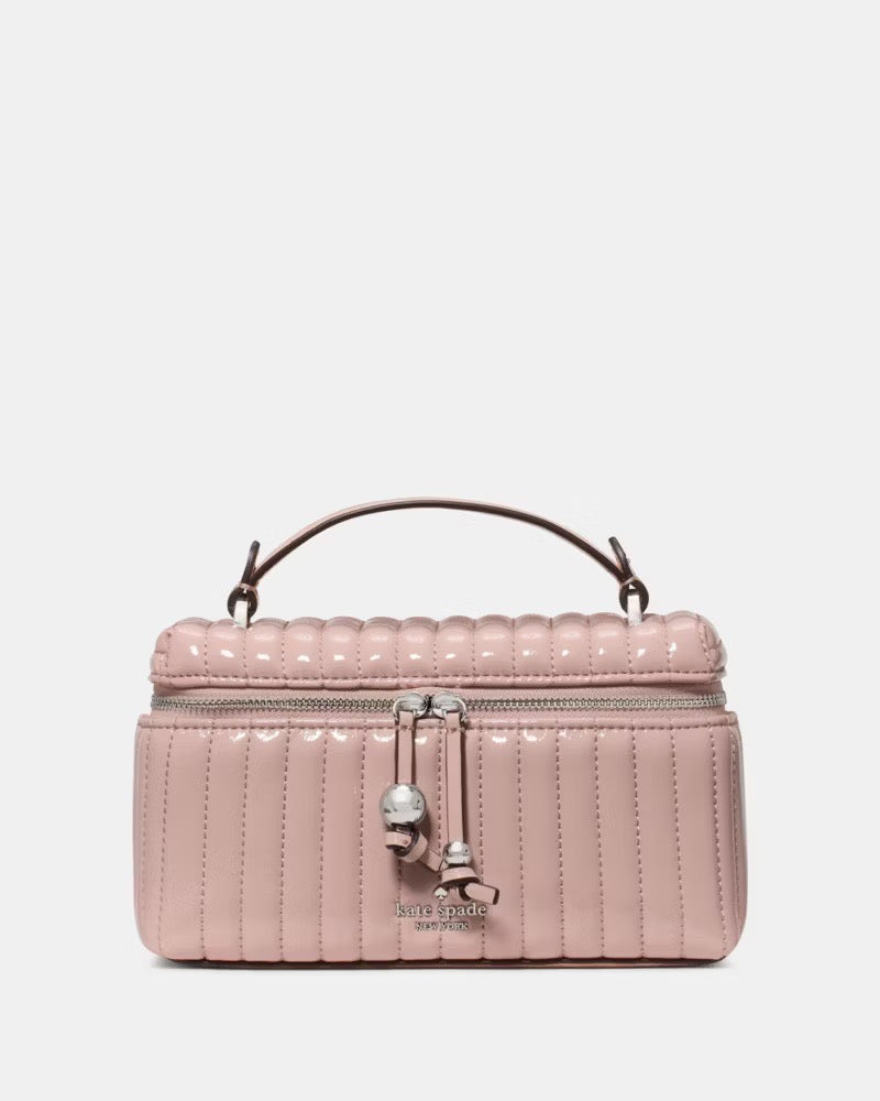 [INCOMING ETA 30 DAYS] Kate Spade Blair Shiny Quilted Vanity Crossbody in Bright Blush (KQ161)