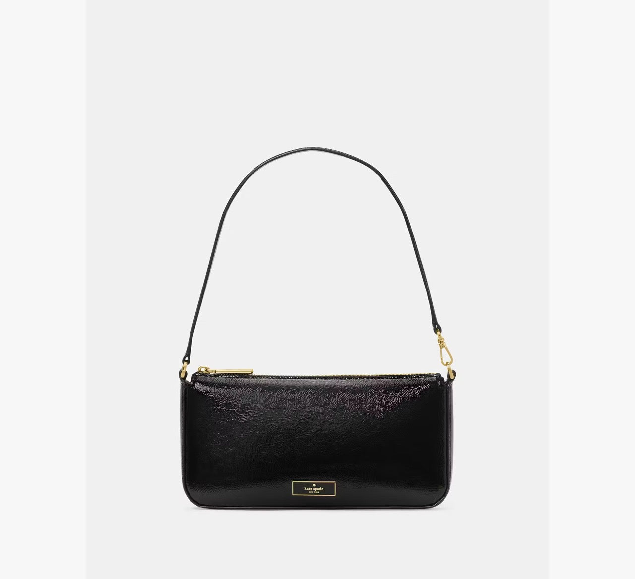 [READY STOCK MY] Kate Spade Bridget Crinkle Patent Convertible Wristlet in Black (KM554)