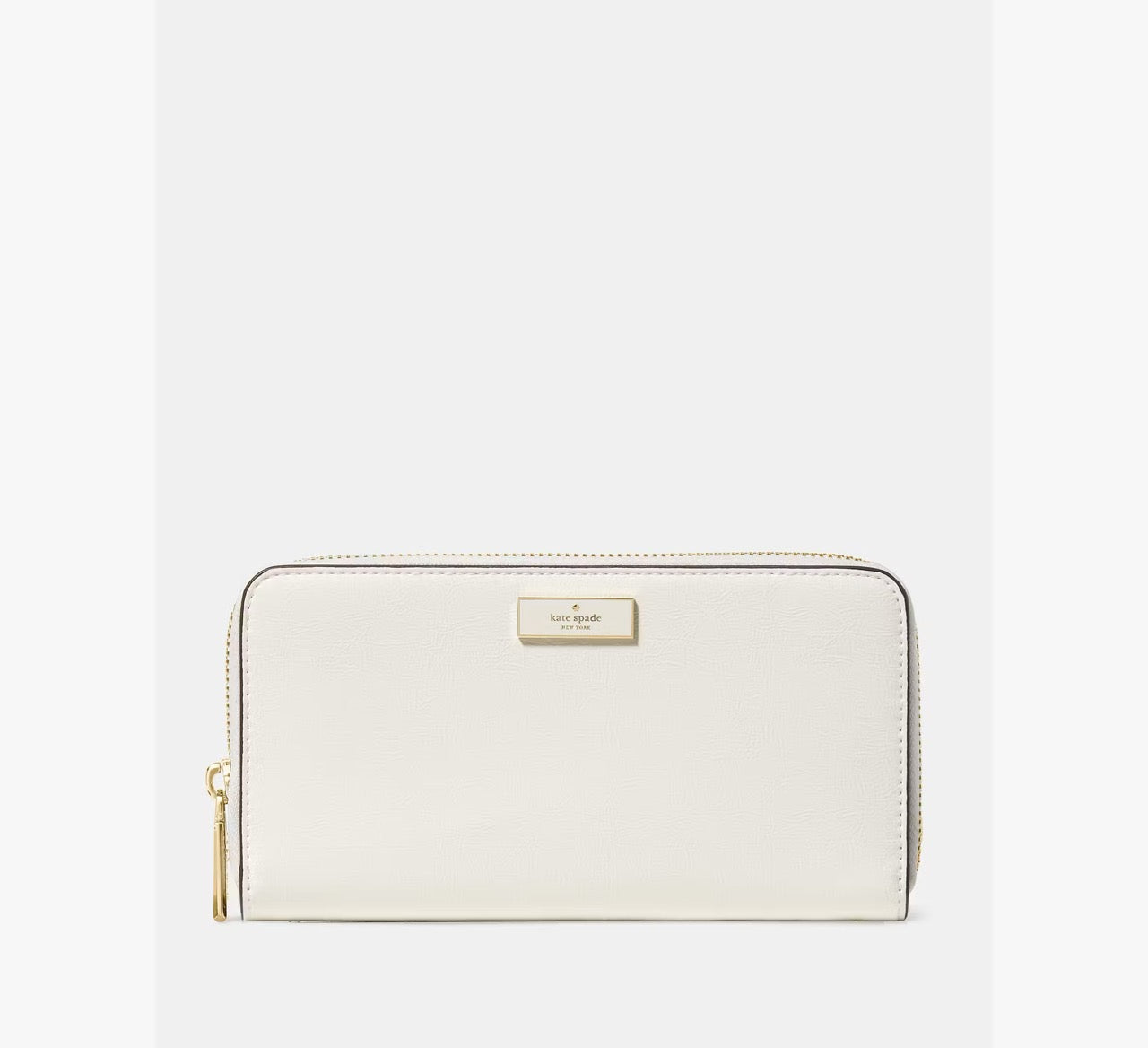 [READY STOCK MY] Kate Spade Bridget Crinkle Patent Large Continental Wallet in Meringue (KM549)