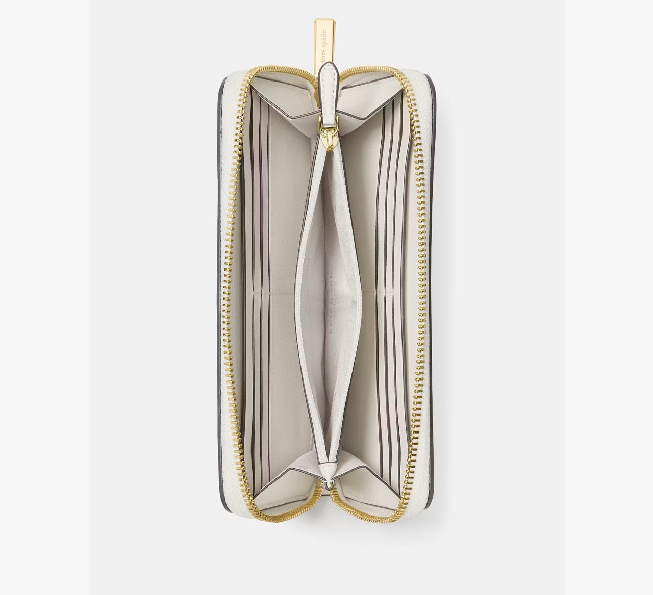 [READY STOCK MY] Kate Spade Bridget Crinkle Patent Large Continental Wallet in Meringue (KM549)