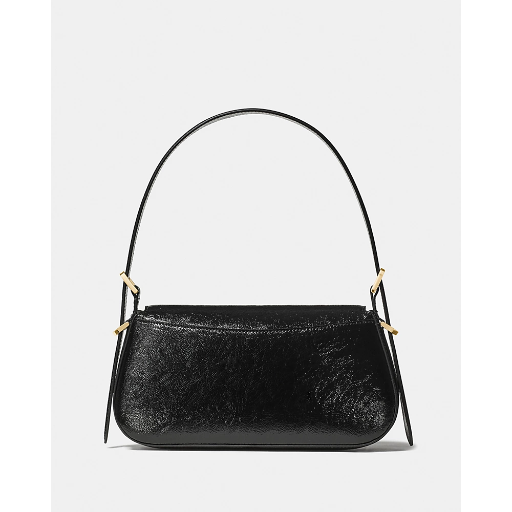 [INCOMING ETA 30 DAYS] Kate Spade Bridget Crinkle Patent Small Flap Shoulder in Black (KM677)