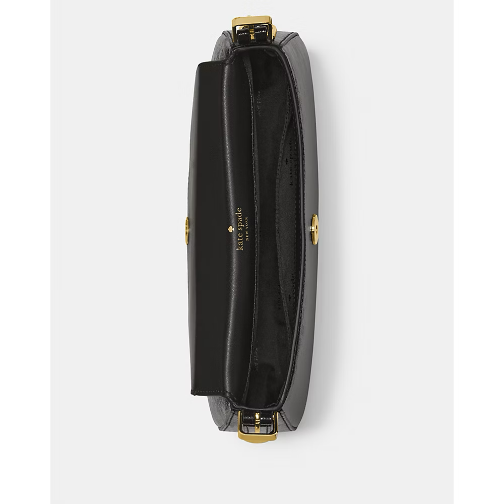 [INCOMING ETA 30 DAYS] Kate Spade Bridget Crinkle Patent Small Flap Shoulder in Black (KM677)