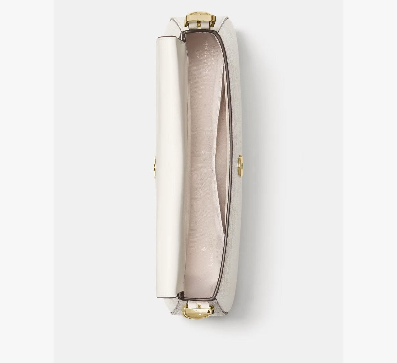 [READY STOCK MY] Kate Spade Bridget Crinkle Patent Small Flap Shoulder in Meringue (KM677)