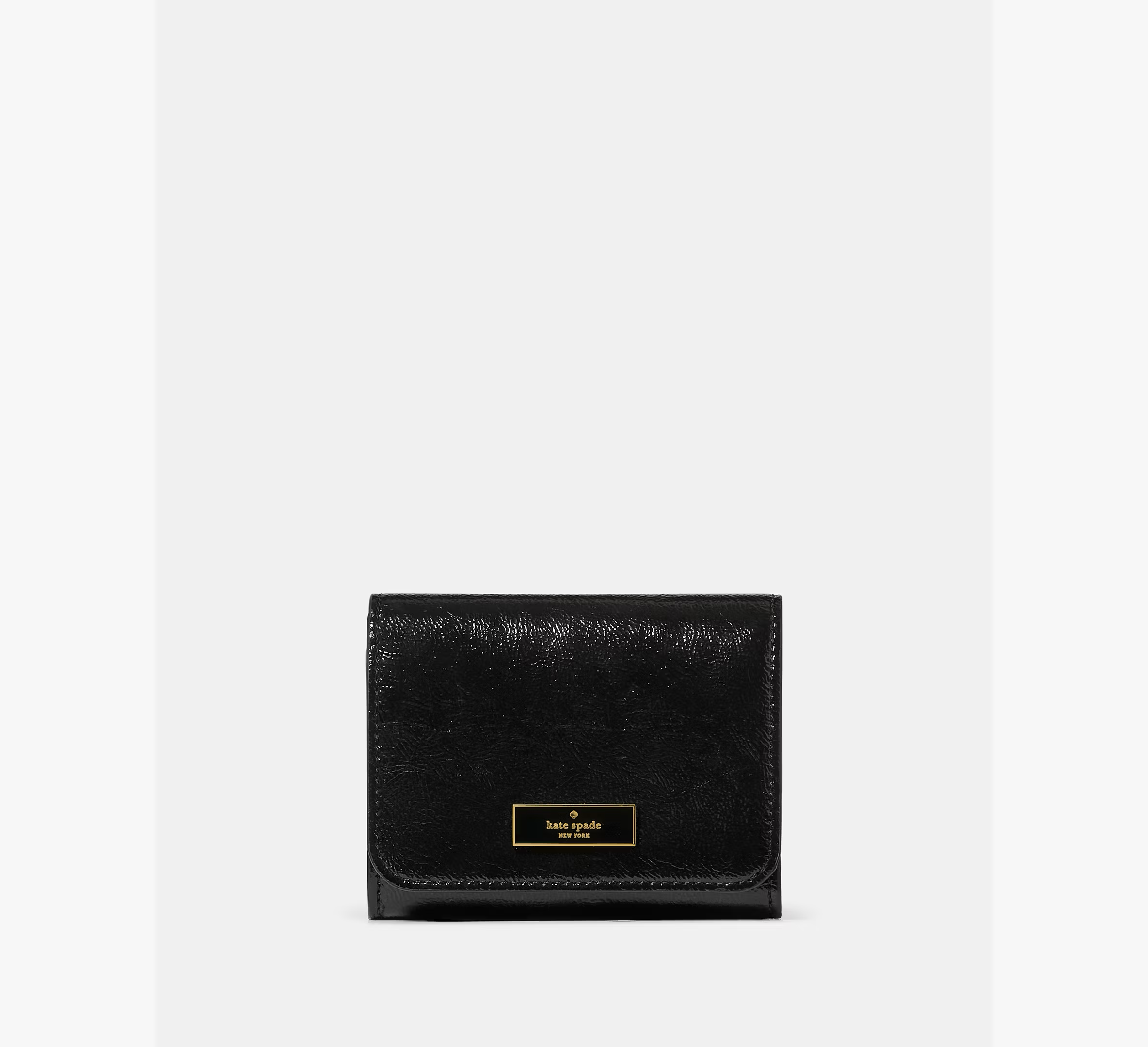 [INCOMING ETA 30 DAYS] Kate Spade Bridget Crinkle Patent Small L-zip Wallet in Black (KM547)