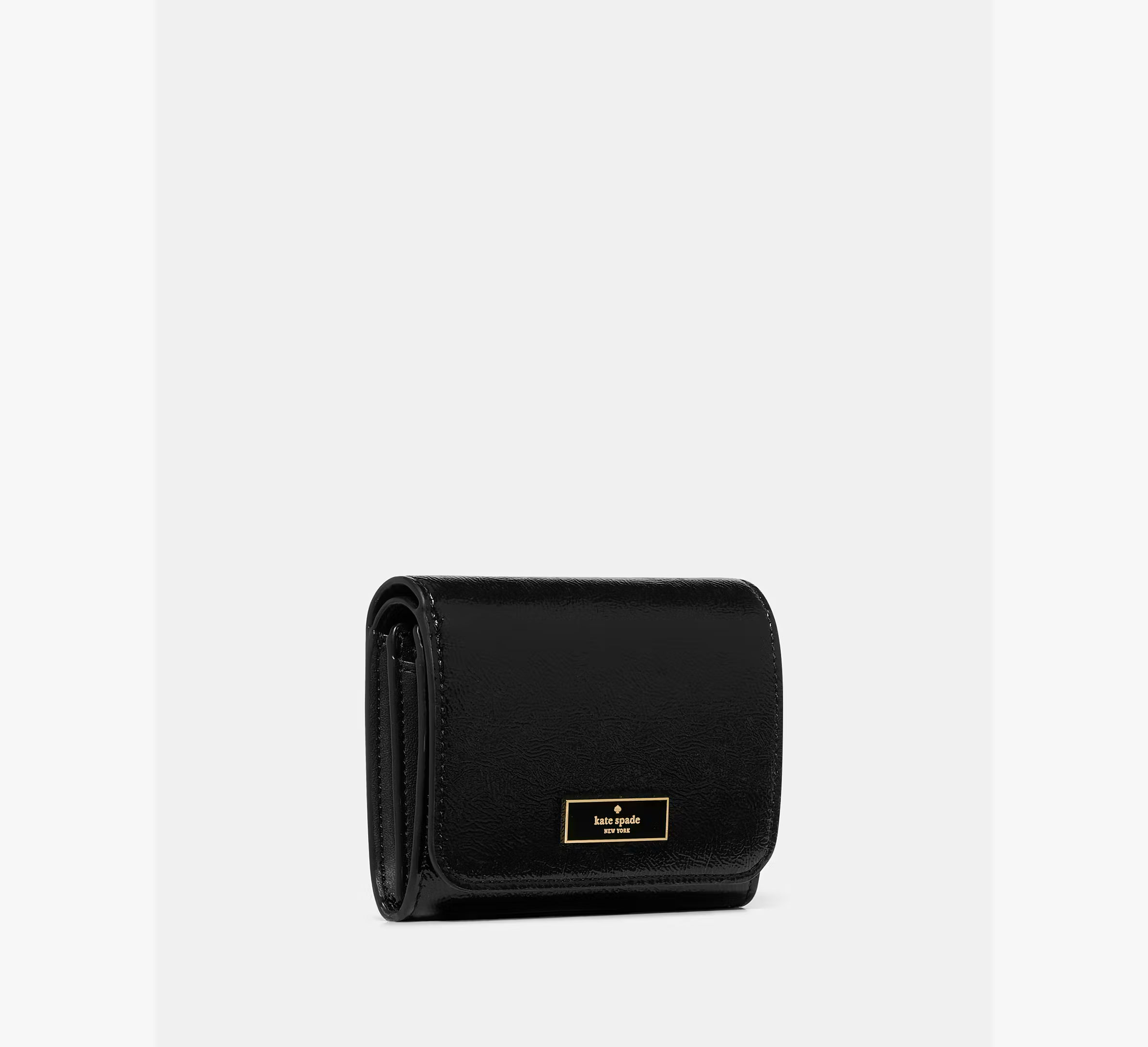 [INCOMING ETA 30 DAYS] Kate Spade Bridget Crinkle Patent Small L-zip Wallet in Black (KM547)