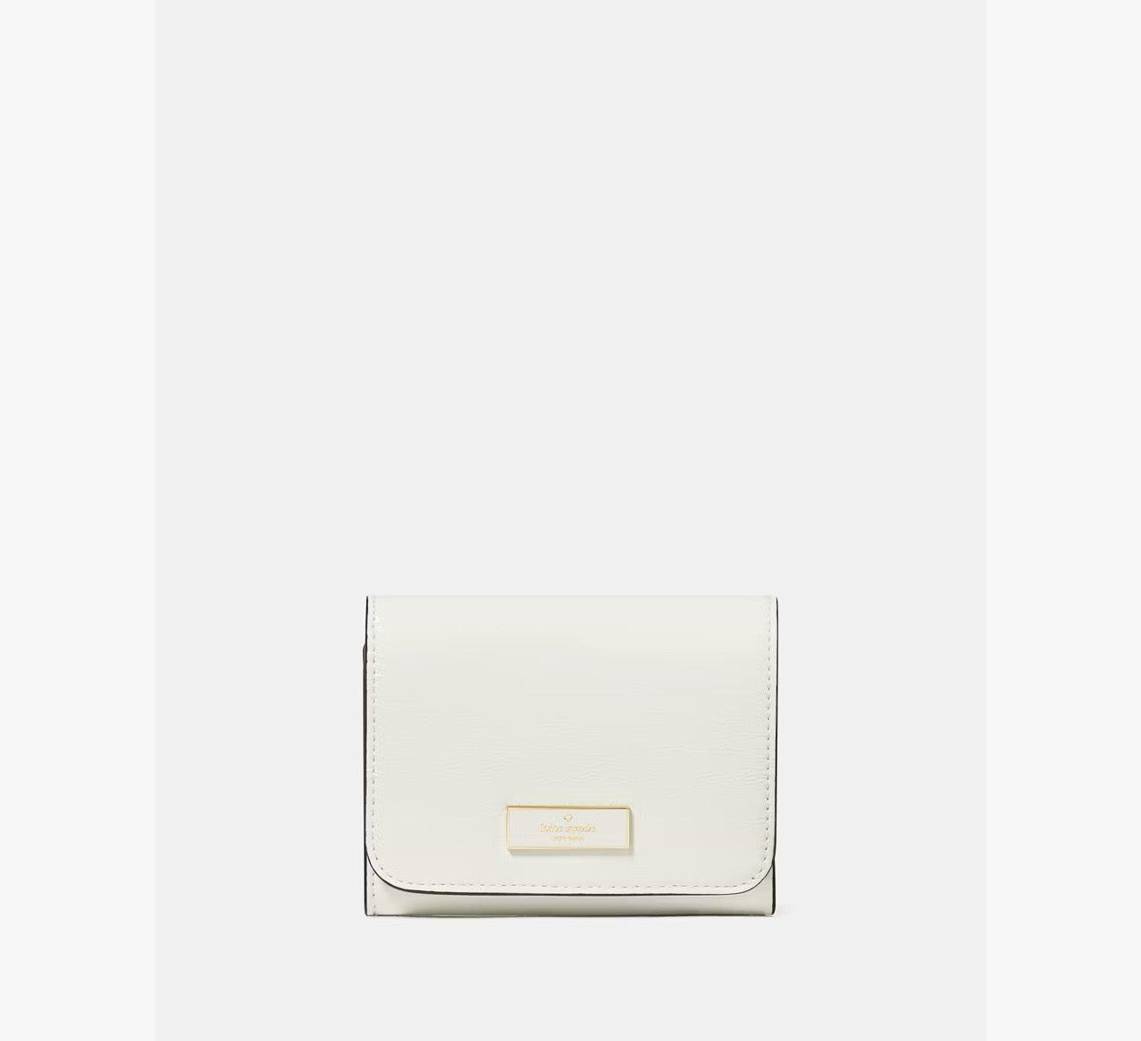 [INCOMING ETA 30 DAYS] Kate Spade Bridget Crinkle Patent Small L-zip Wallet in Meringue (KM547)