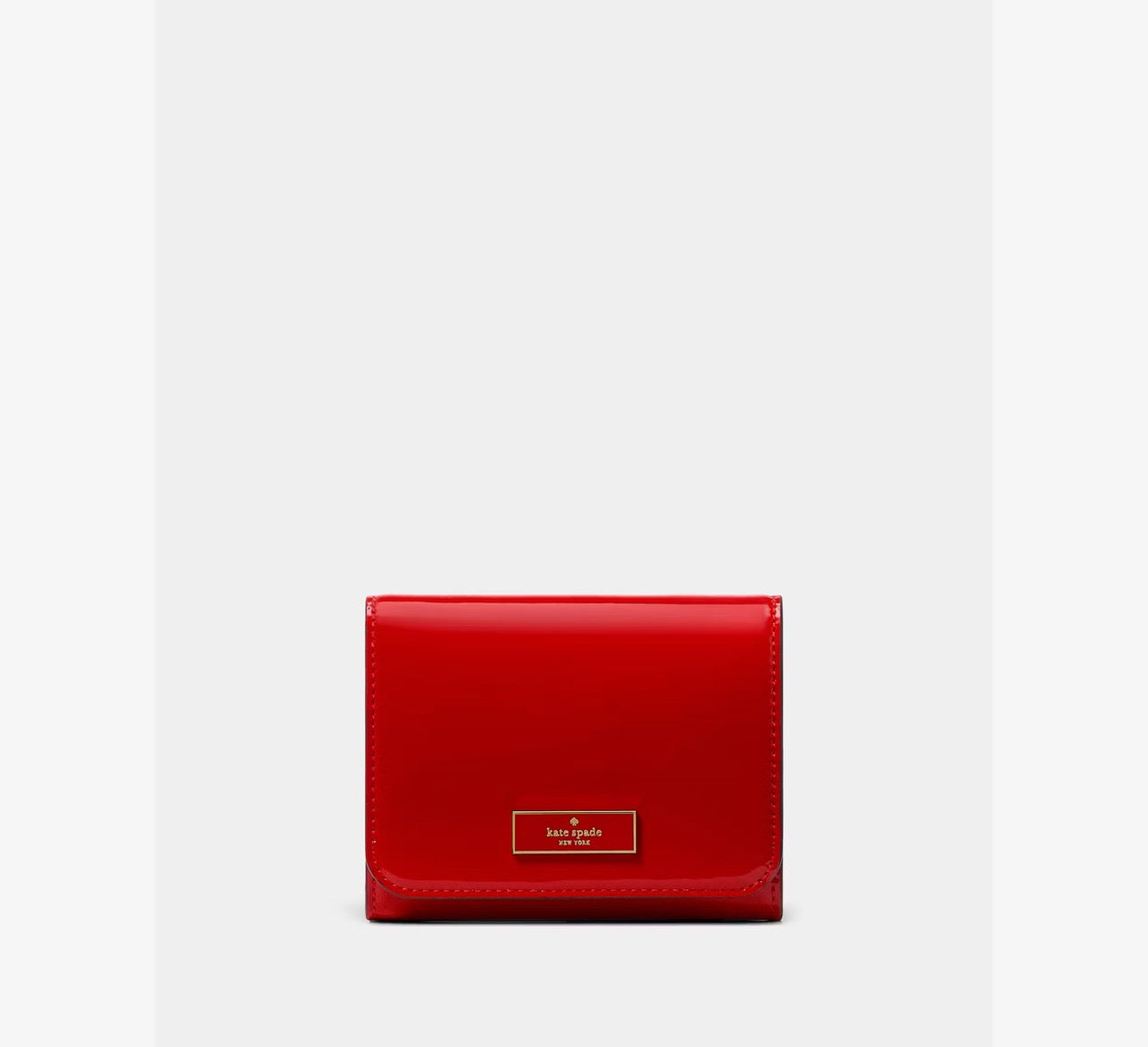 [READY STOCK MY] Kate Spade Bridget Patent Small L-zip Wallet in KS Bright Red (KN254)