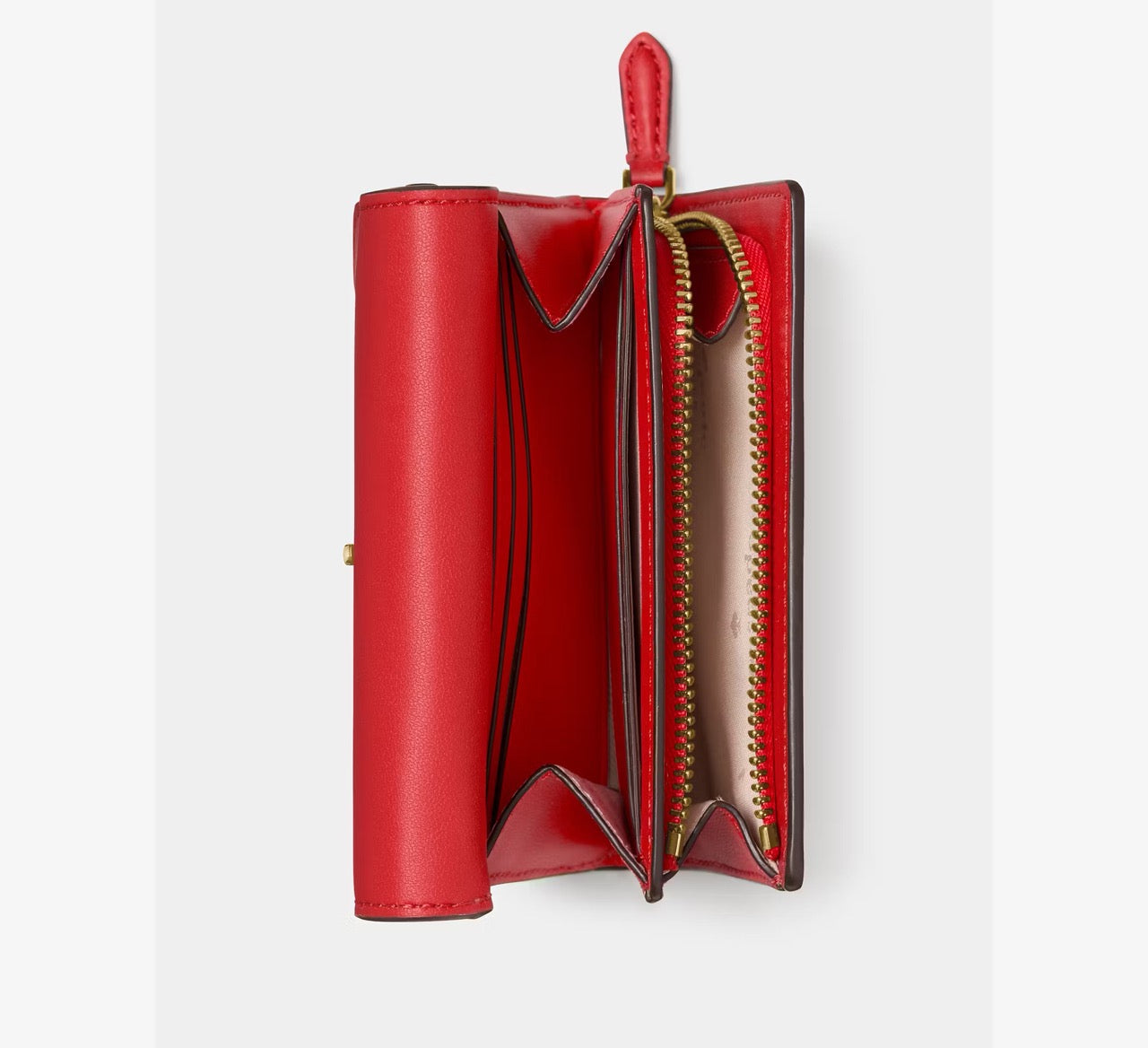 [READY STOCK MY] Kate Spade Bridget Patent Small L-zip Wallet in KS Bright Red (KN254)