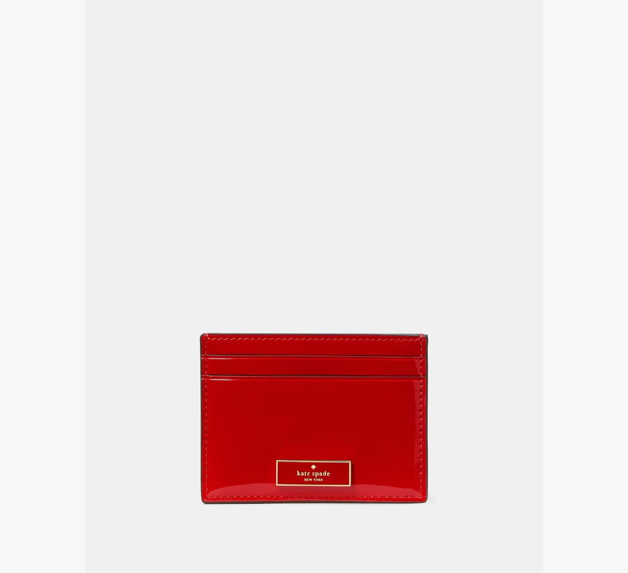 [READY STOCK MY] Kate Spade Bridget Patent Small Slim Card Holder in Ks Bright Red (KN252)