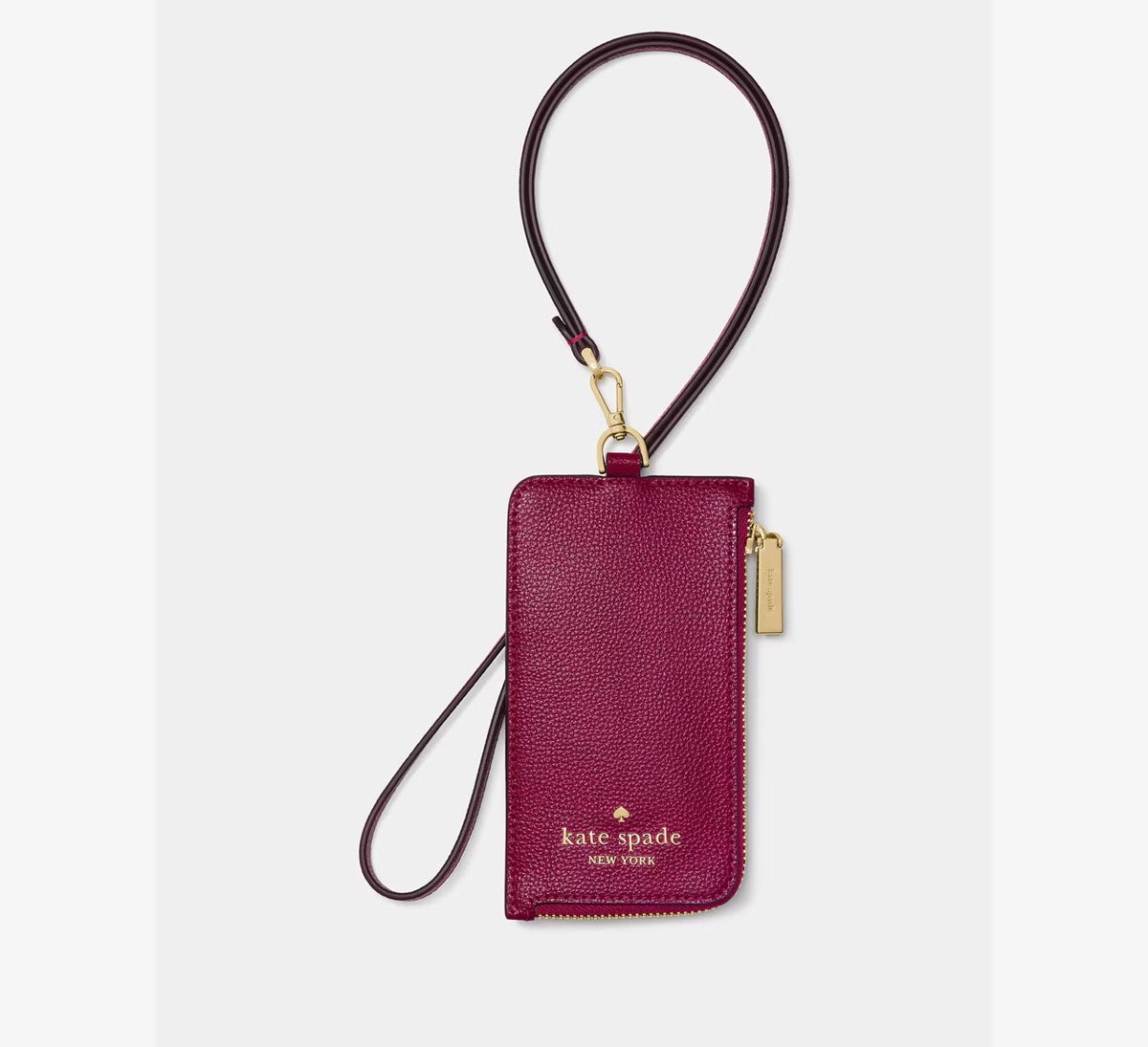 [READY STOCK MY] Kate Spade Card Case Lanyard in Dark Raspberry (KP247)