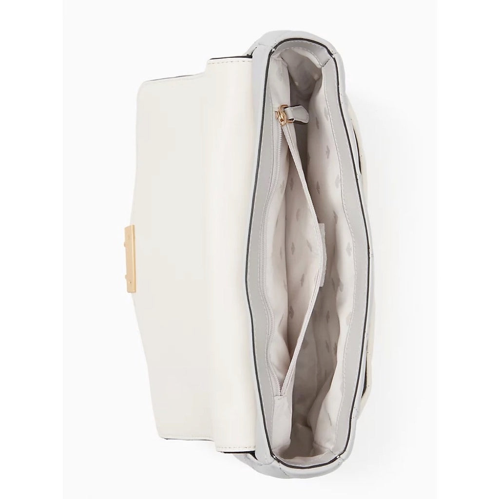 Kate Spade Carey Medium Flap Shoulder Bag in Platinum Grey (KA762)
