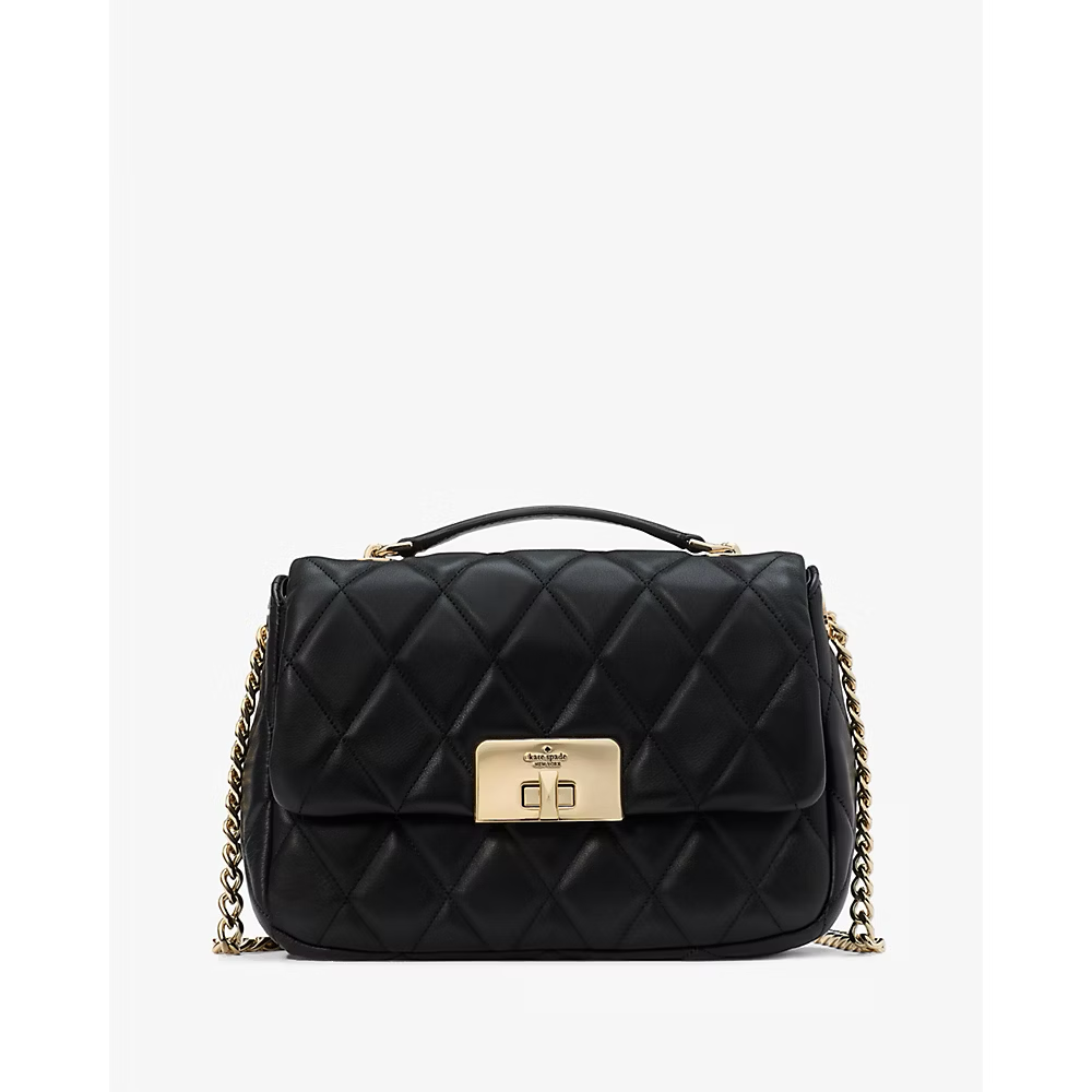 [INCOMING ETA END NOV 2024] Kate Spade Carey Quilted Small Flap Crossbody in Black (KJ949)