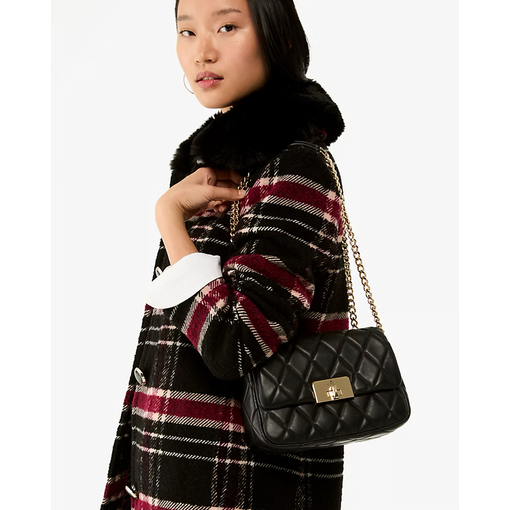 [INCOMING ETA END NOV 2024] Kate Spade Carey Quilted Small Flap Crossbody in Black (KJ949)