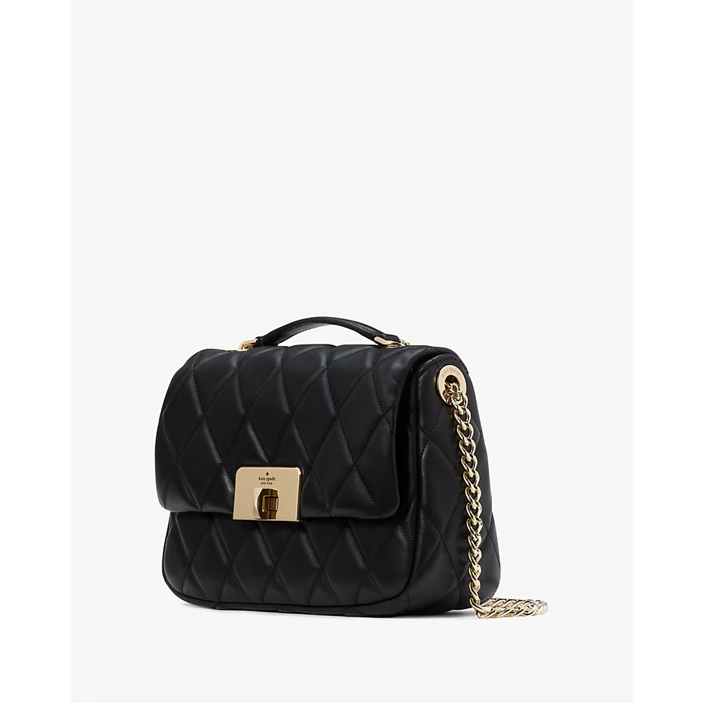 [INCOMING ETA END NOV 2024] Kate Spade Carey Quilted Small Flap Crossbody in Black (KJ949)