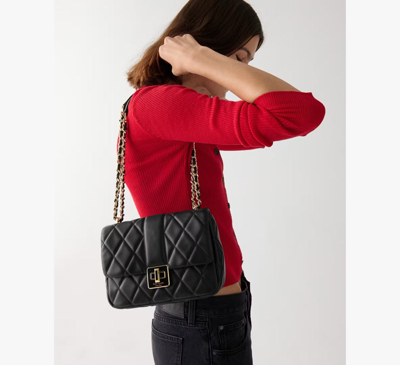 [INCOMING ETA 30 DAYS] Kate Spade Carey Quilted Small Flap Crossbody in Black (KM708)