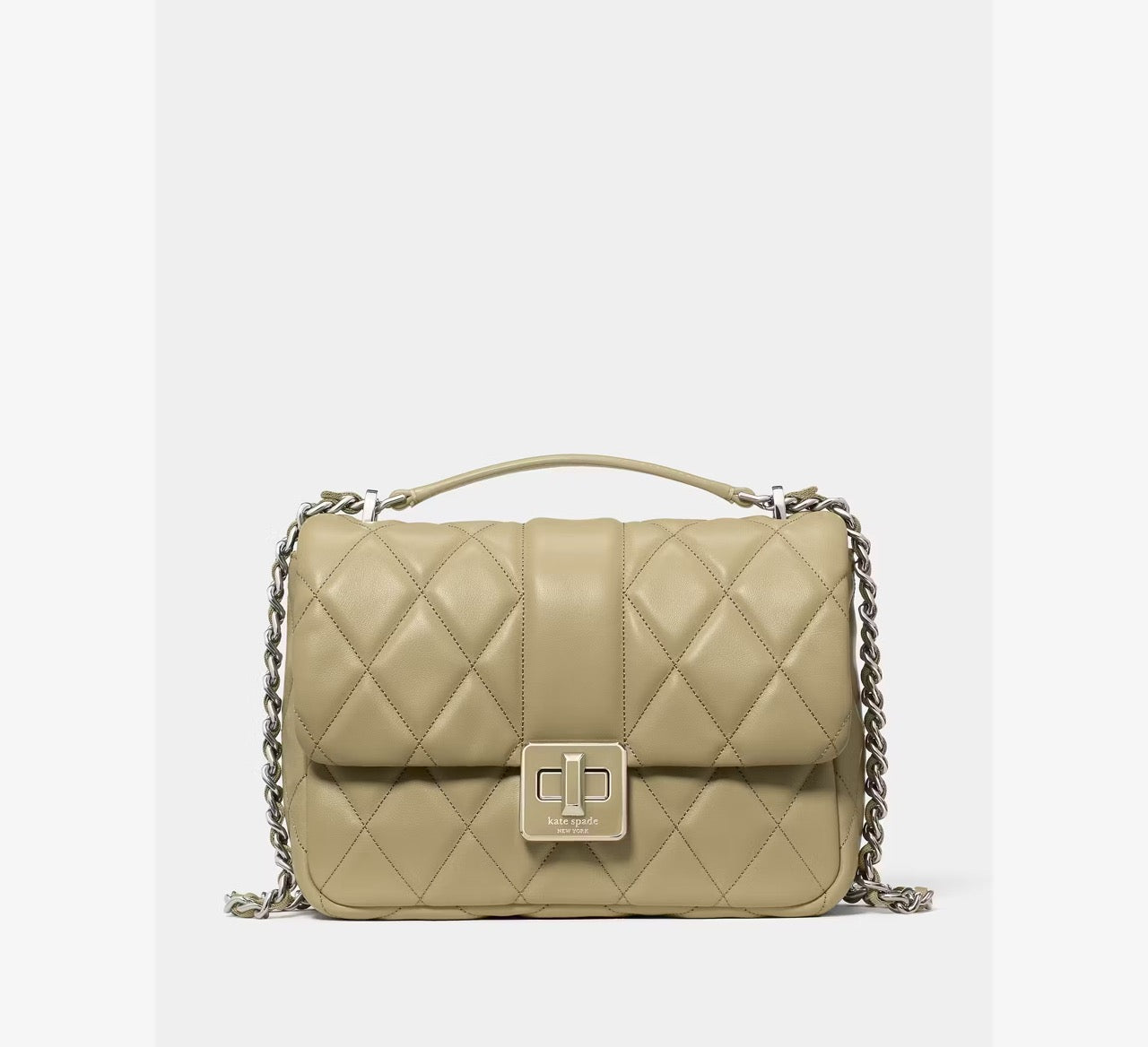 [WEB EXCLUSIVE][READY STOCK MY] Kate Spade Carey Quilted Small Flap Crossbody in Elm (KM708)