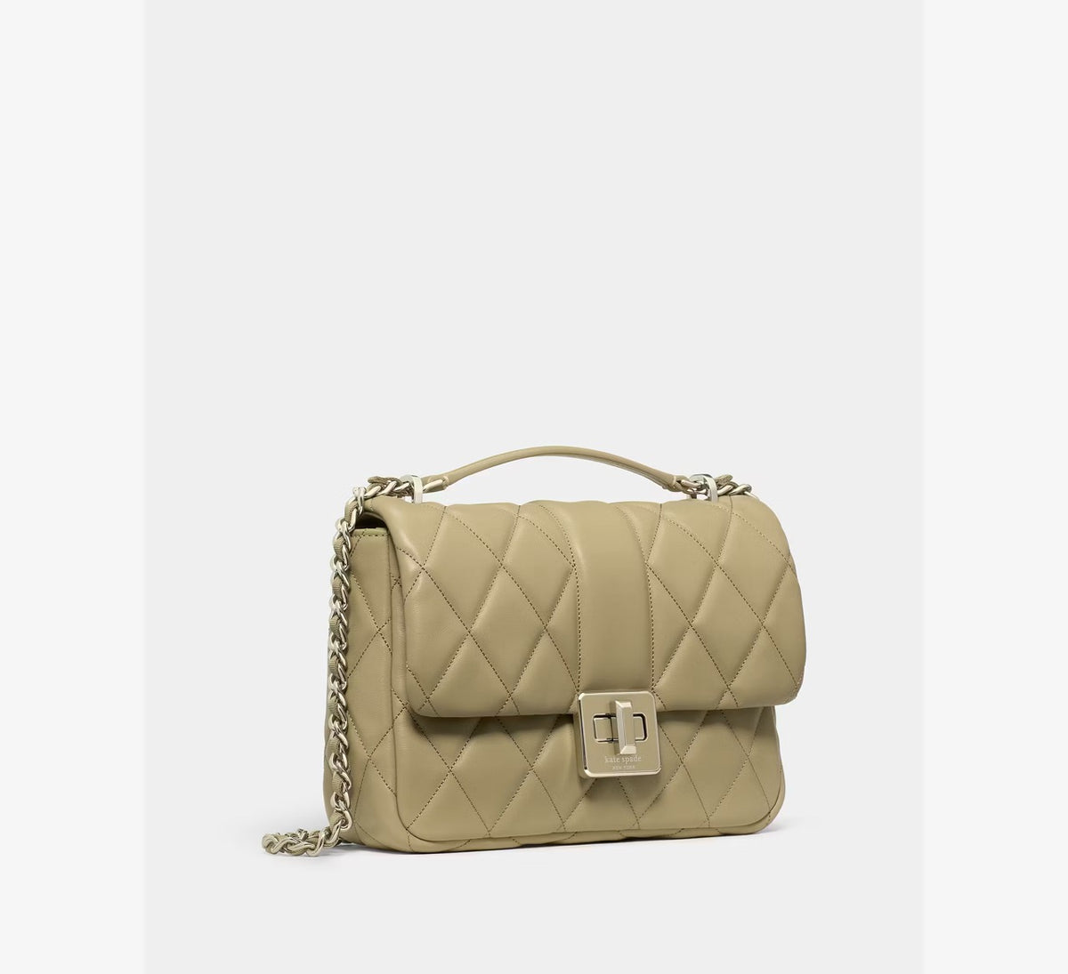 [WEB EXCLUSIVE][READY STOCK MY] Kate Spade Carey Quilted Small Flap Crossbody in Elm (KM708)