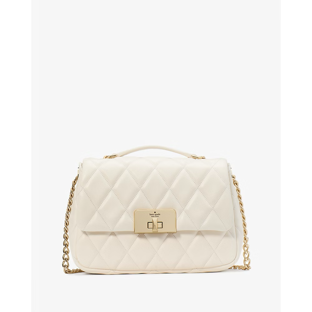 Kate Spade Carey Quilted Small Flap Crossbody in Meringue (KJ949)