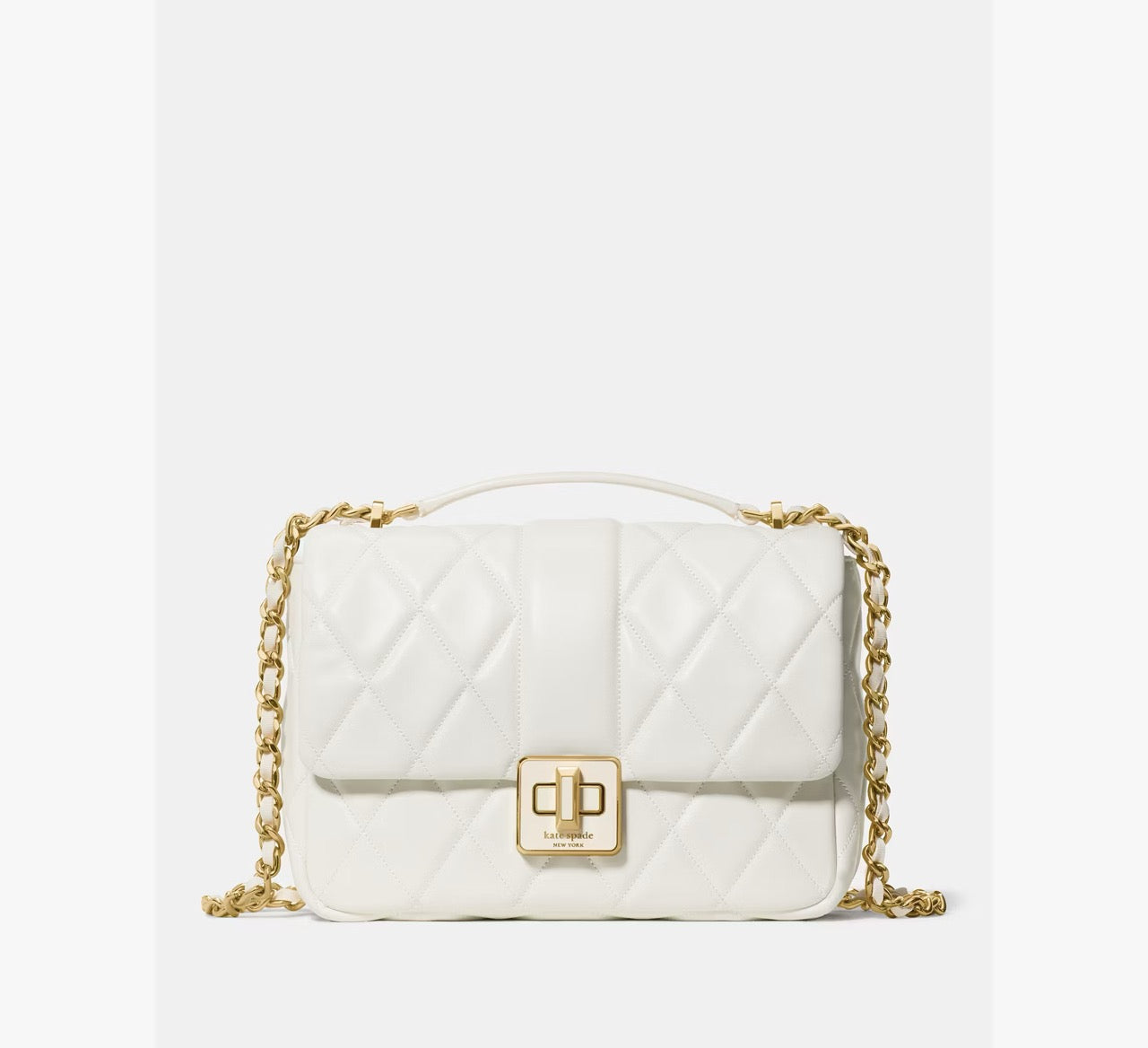 [INCOMING ETA 30 DAYS] Kate Spade Carey Quilted Small Flap Crossbody in Meringue (KM708)