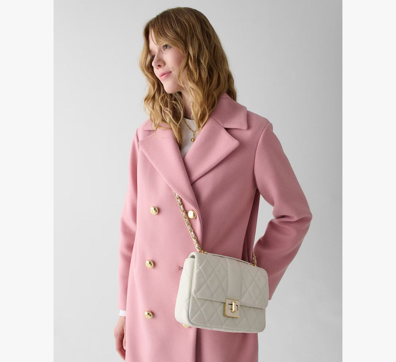 [INCOMING ETA 30 DAYS] Kate Spade Carey Quilted Small Flap Crossbody in Meringue (KM708)