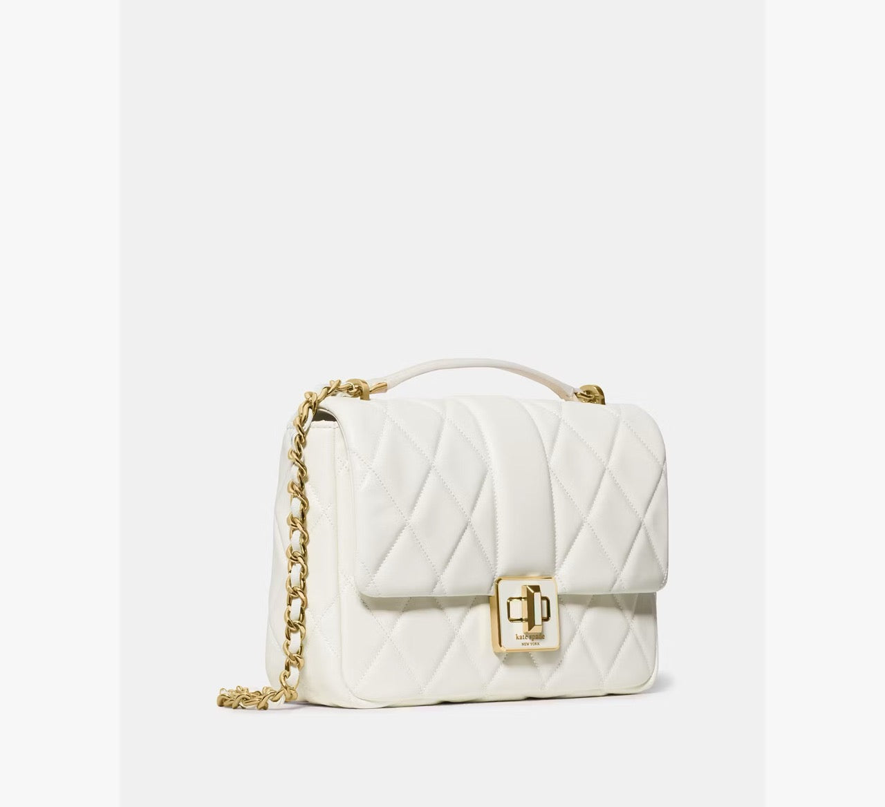 [INCOMING ETA 30 DAYS] Kate Spade Carey Quilted Small Flap Crossbody in Meringue (KM708)