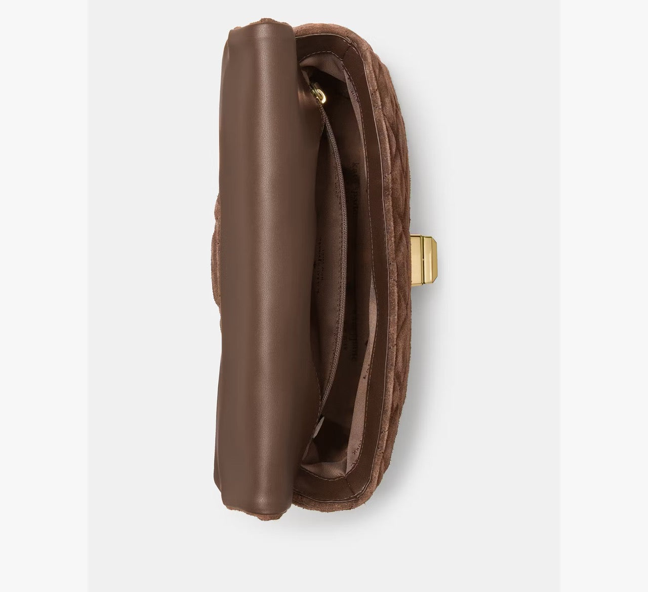 [READY STOCK MY] Kate Spade Carey Quilted Suede Small Flap Crossbody in Hot Fudge (KM707)