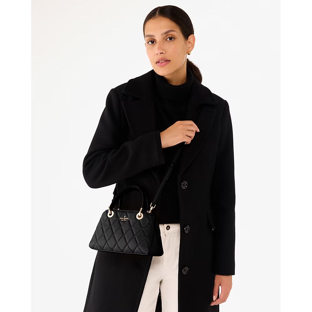 [READY STOCK MY] Kate Spade Carey Small Quilted Sullivan Satchel in Black (KI849)