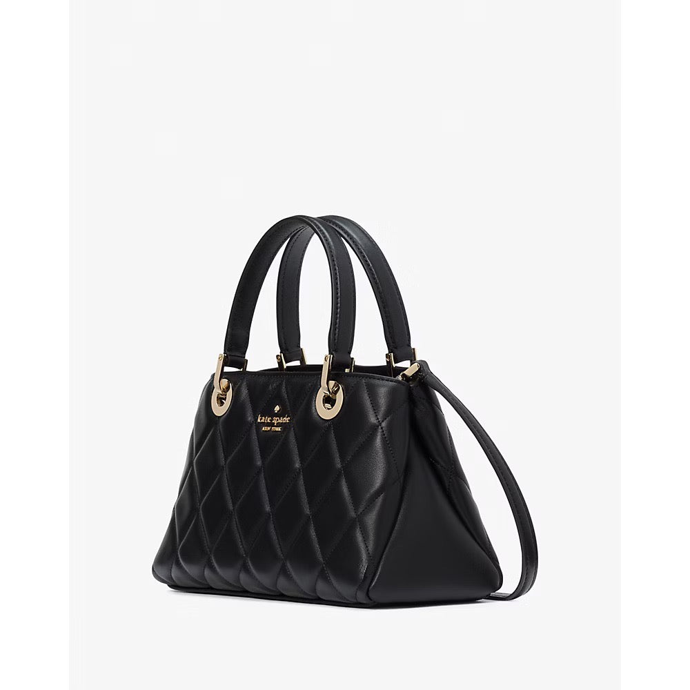 [READY STOCK MY] Kate Spade Carey Small Quilted Sullivan Satchel in Black (KI849)