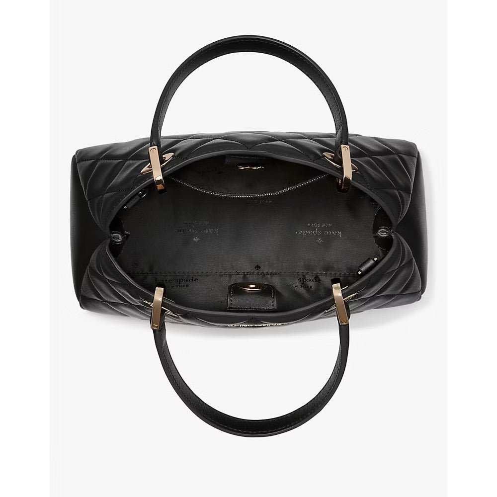 [READY STOCK MY] Kate Spade Carey Small Quilted Sullivan Satchel in Black (KI849)