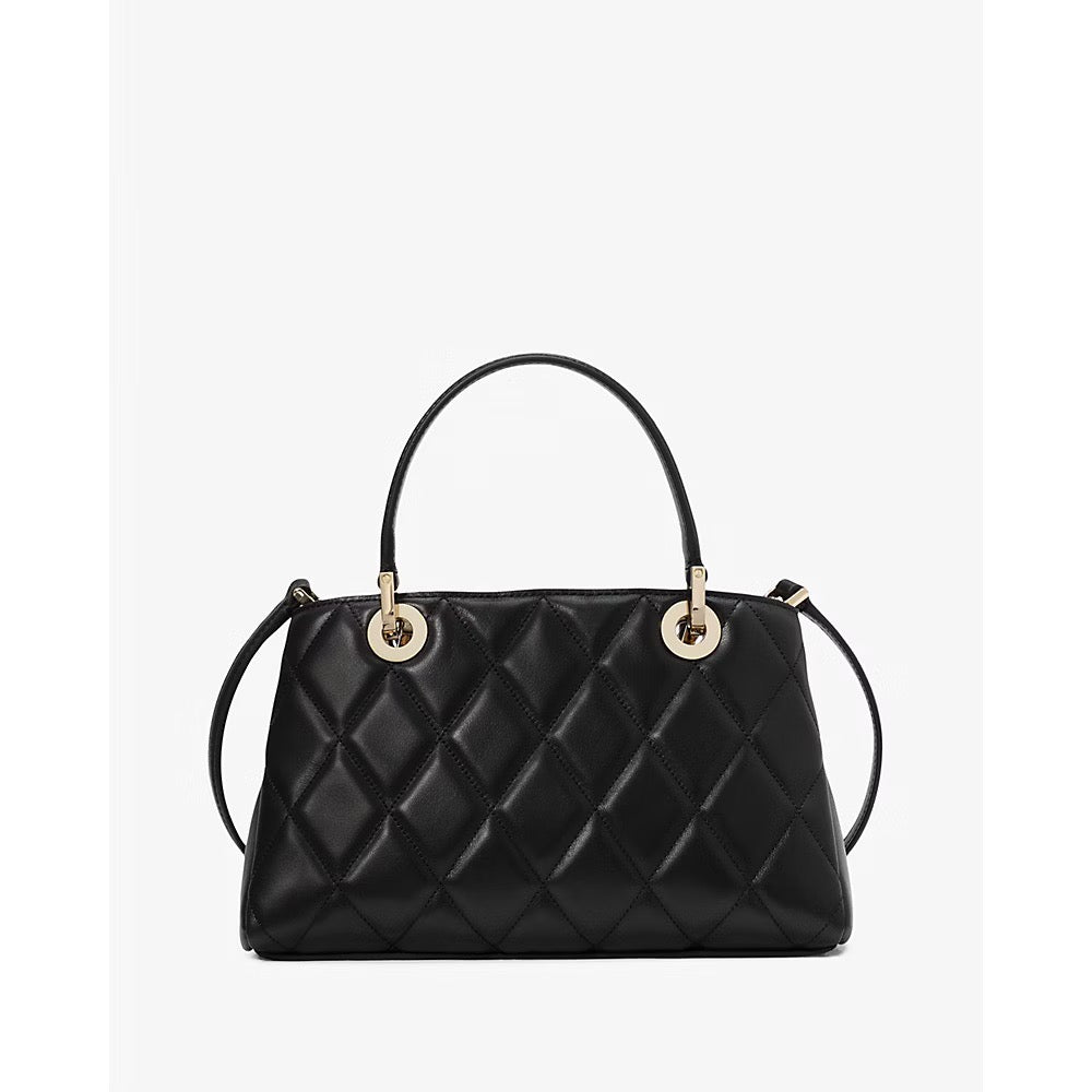 [READY STOCK MY] Kate Spade Carey Small Quilted Sullivan Satchel in Black (KI849)