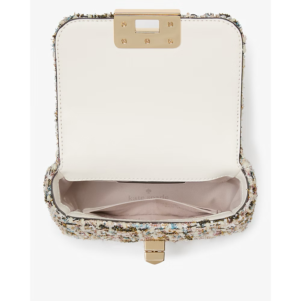 [READY STOCK MY] Kate Spade Carey Tinsel Tweed Micro Flap Crossbody in Multi (KI995)