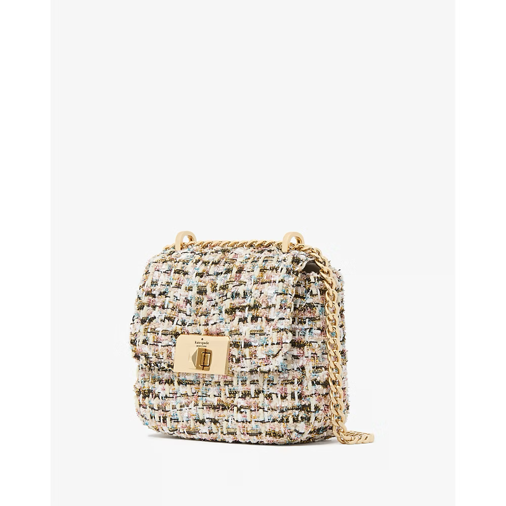 [READY STOCK MY] Kate Spade Carey Tinsel Tweed Micro Flap Crossbody in Multi (KI995)