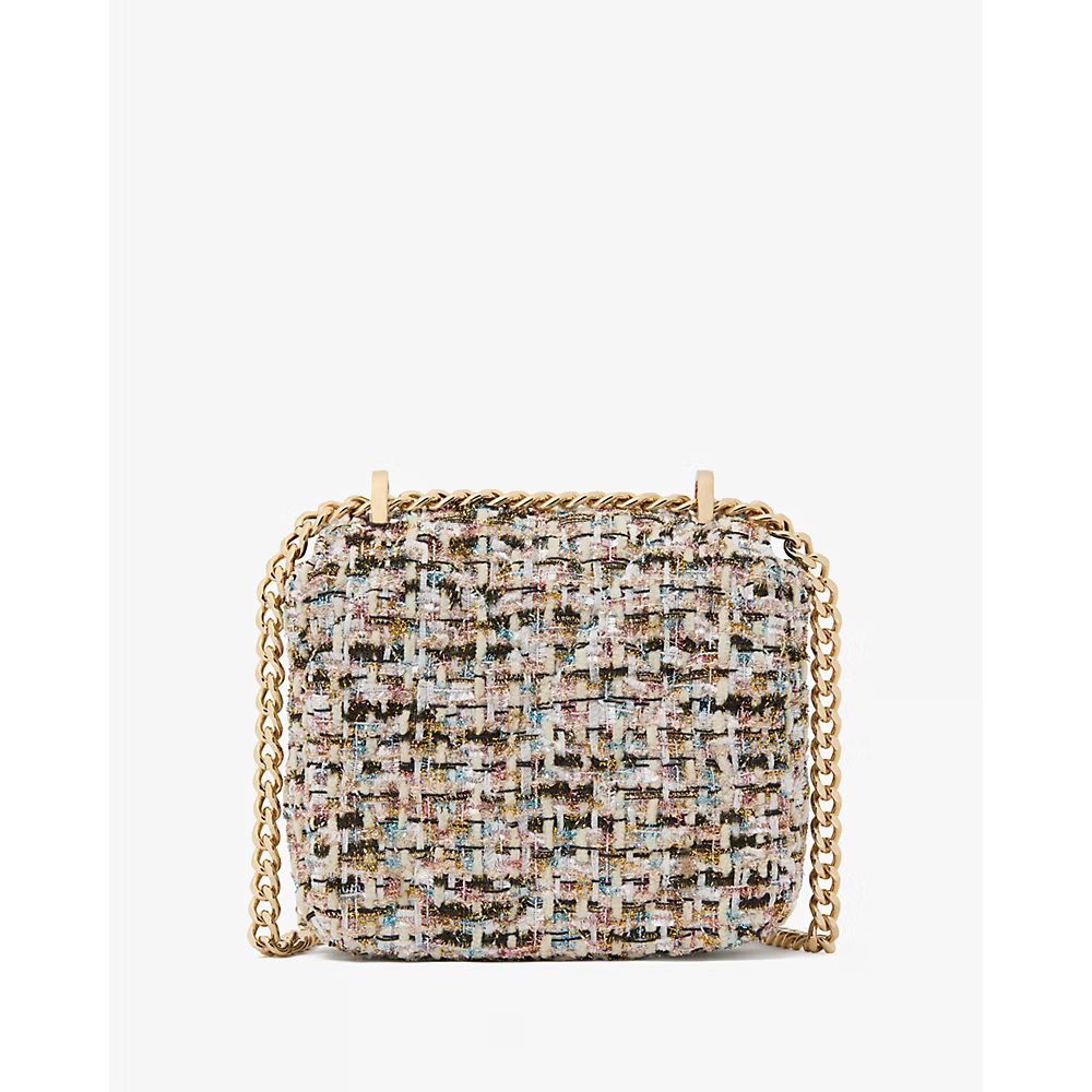 [READY STOCK MY] Kate Spade Carey Tinsel Tweed Micro Flap Crossbody in Multi (KI995)