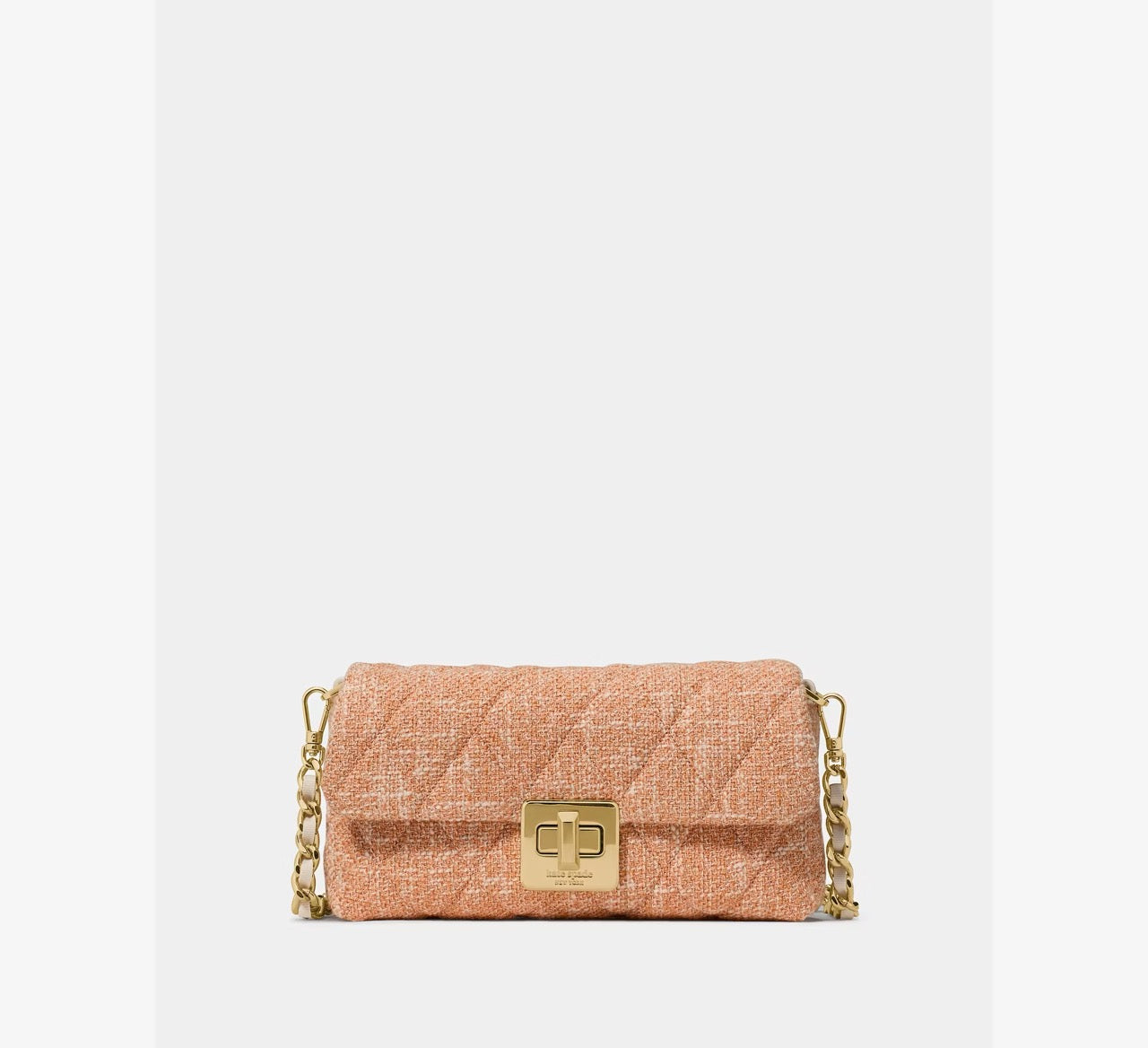 [INCOMING ETA 30 DAYS] Kate Spade Carey Tweed Wallet On Chain in Orange Jasper (KN711)