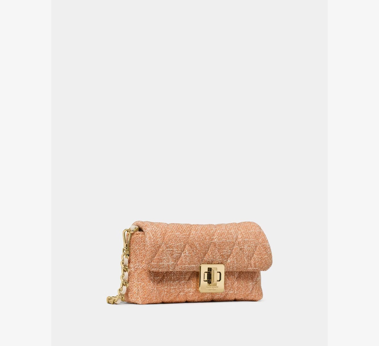 [INCOMING ETA 30 DAYS] Kate Spade Carey Tweed Wallet On Chain in Orange Jasper (KN711)