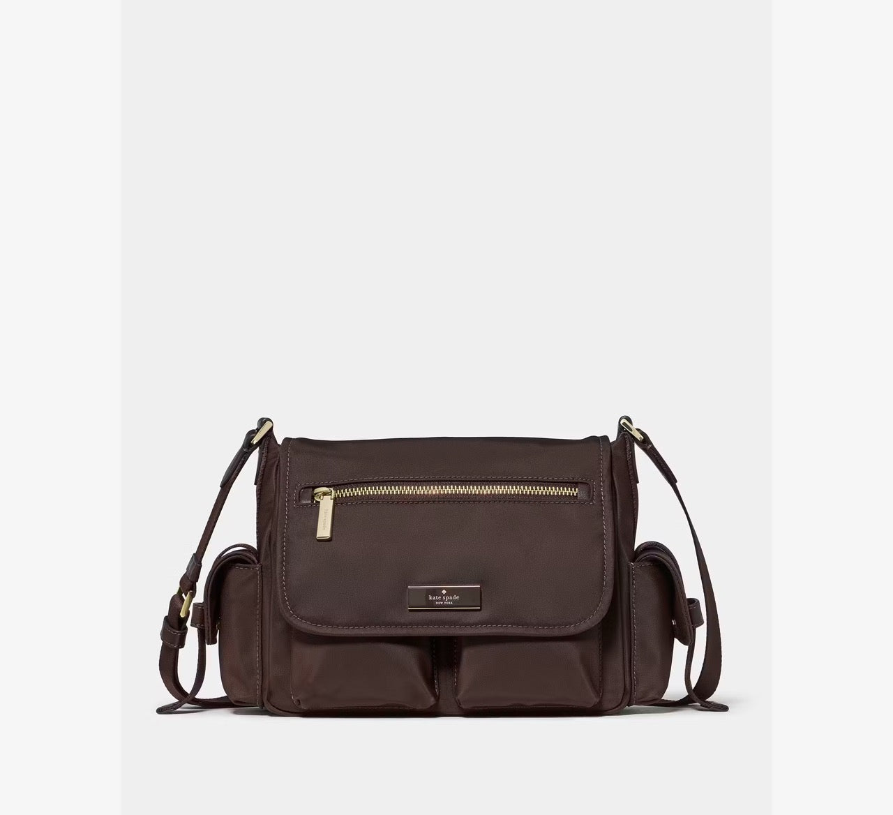 [READY STOCK MY] Kate Spade Carter Ksnyl Cargo Messenger Bag in Hot Fudge (KN672)