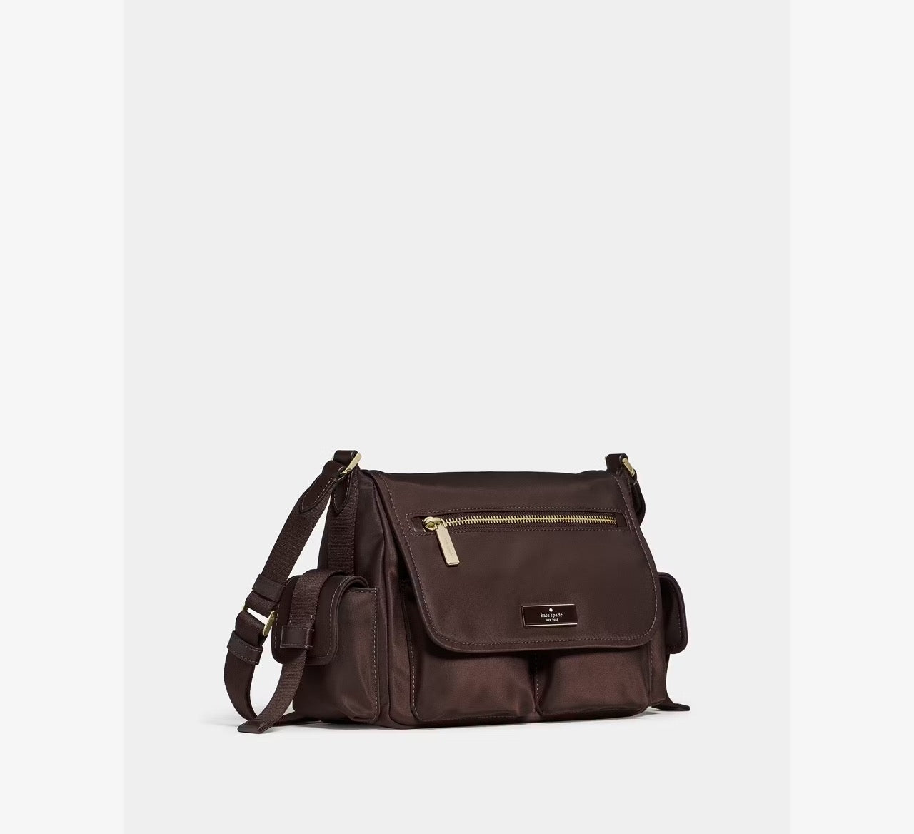 [READY STOCK MY] Kate Spade Carter Ksnyl Cargo Messenger Bag in Hot Fudge (KN672)