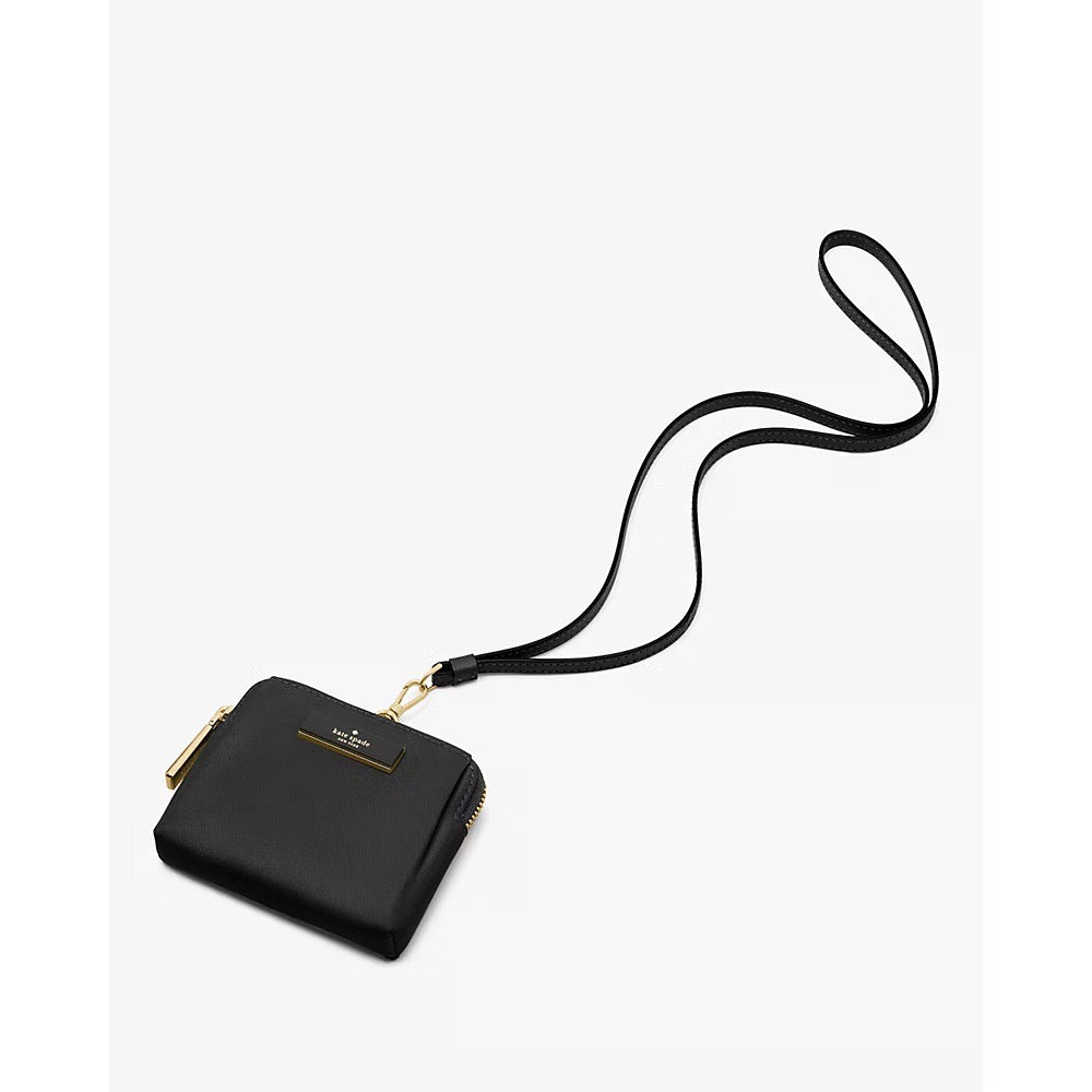 [INCOMING ETA 30 DAYS] Kate Spade Carter Nylon Card Case Lanyard in Black (KL878)