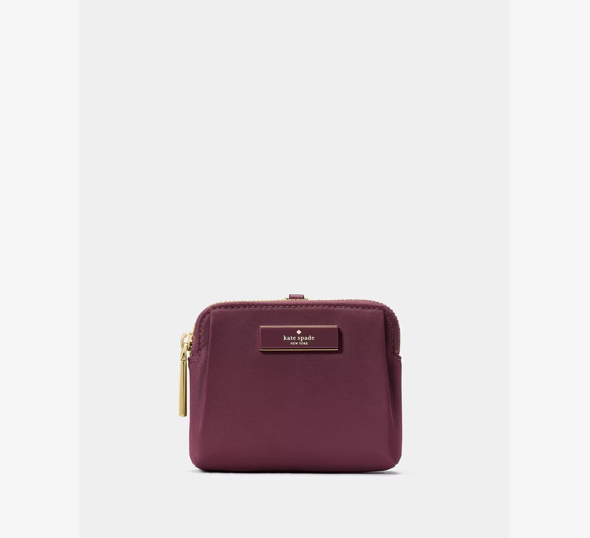 [READY STOCK MY] Kate Spade Carter Nylon Card Case Lanyard in Deep Cherry (KL878)