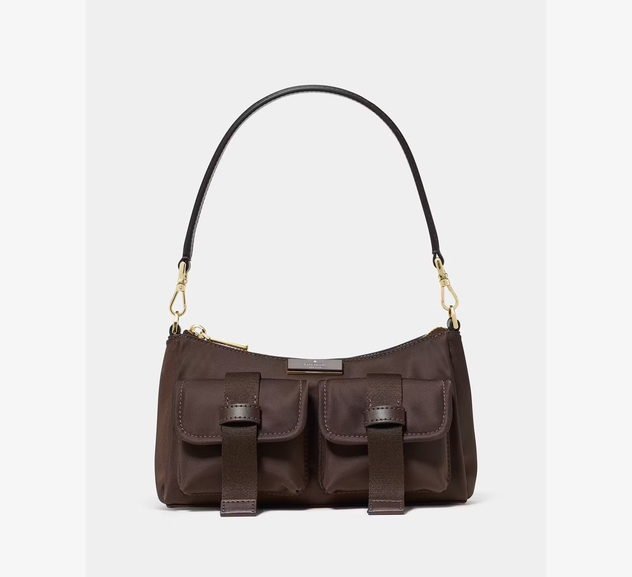 [READY STOCK MY[ Kate Spade Carter Nylon Cargo Crossbody Bag in Hot Fudge (KN673)