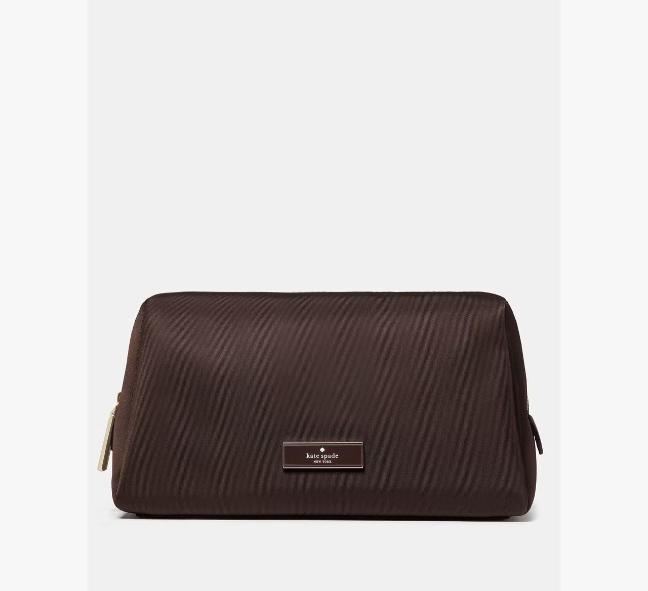 [READY STOCK MY] Kate Spade Carter Nylon Cosmetic Pouch in Hot Fudge (KL875)