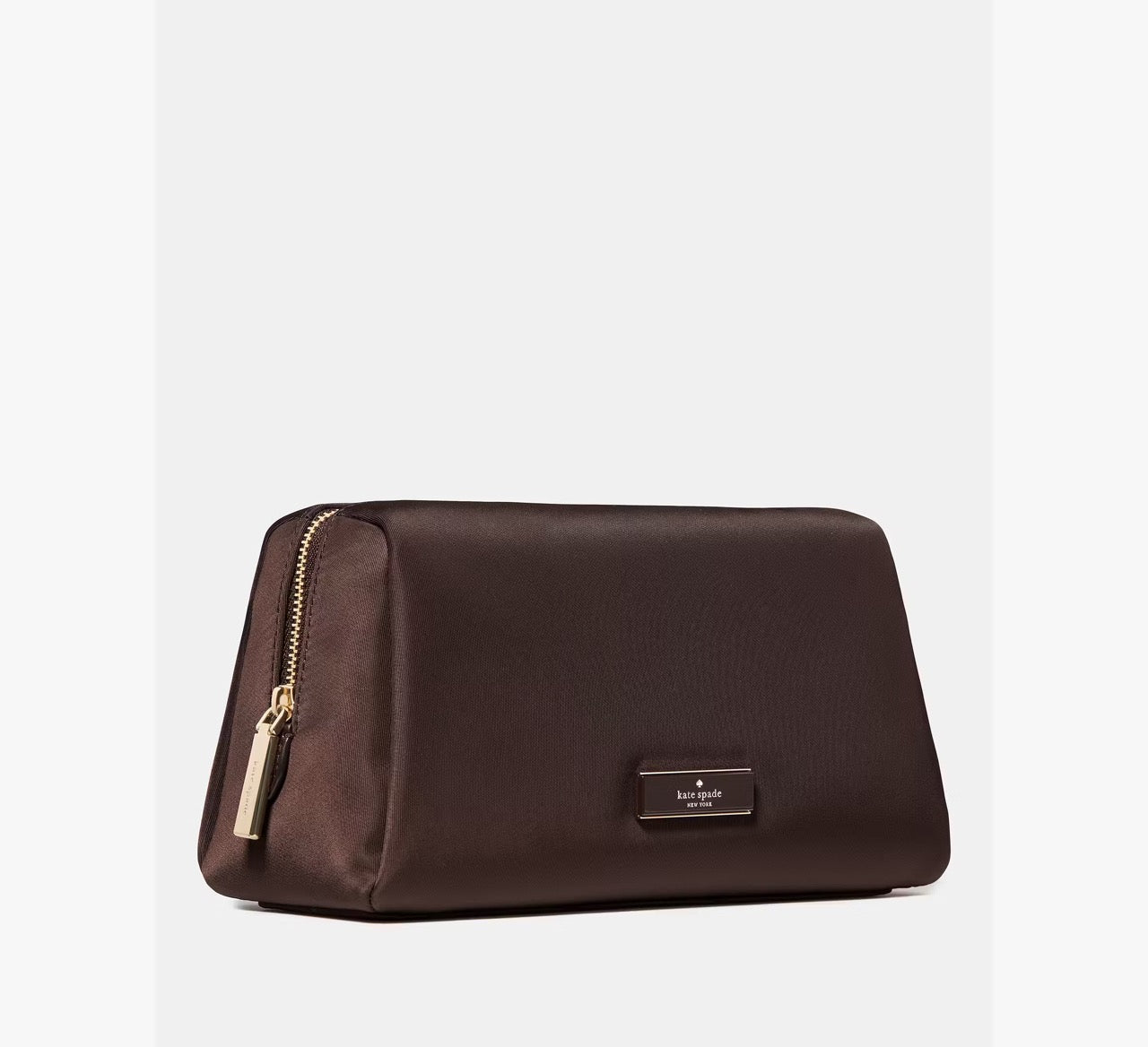 [READY STOCK MY] Kate Spade Carter Nylon Cosmetic Pouch in Hot Fudge (KL875)