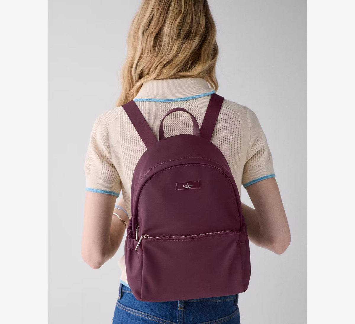 [INCOMING ETA 30 DAYS] Kate Spade Carter Nylon Dome Backpack in Deep Cherry (KP110)
