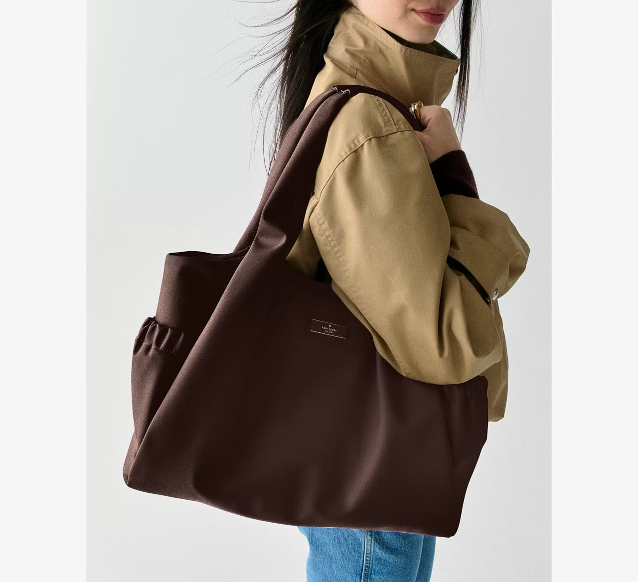 [INCOMING ETA 30 DAYS] Kate Spade Carter Nylon Large Baby Bag in Hot Fudge (KL960)