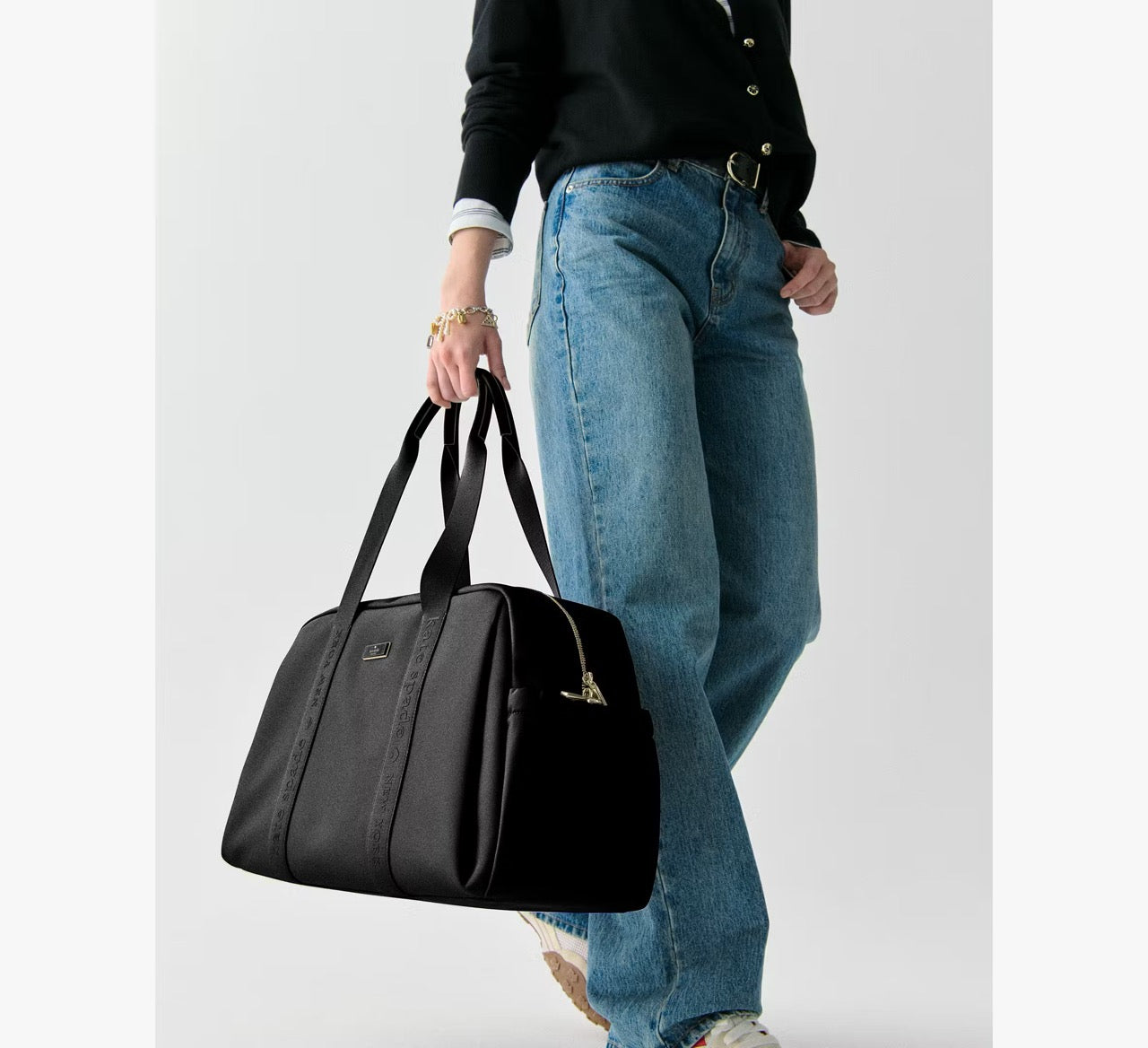 [READY STOCK MY] Kate Spade Carter Nylon Large Weekender in Black (KL968)