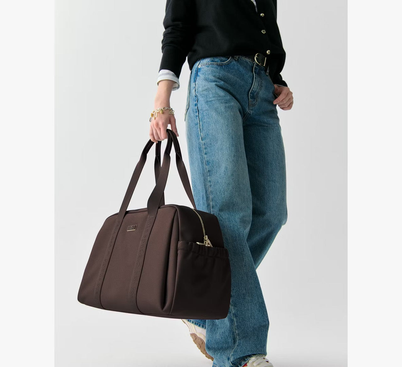 [READY STOCK MY] Kate Spade Carter Nylon Large Weekender in Hot Fudge (KL968)