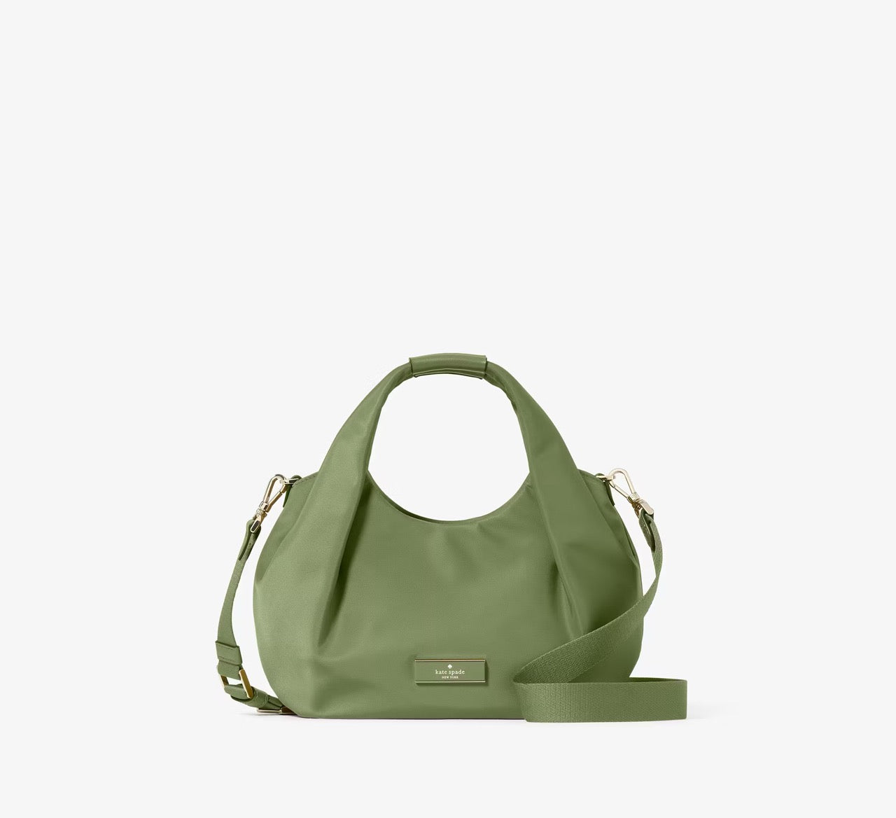 [READY STOCK MY] Kate Spade Carter Nylon Small Pleated Crossbody in Cedar Stan (KL965)