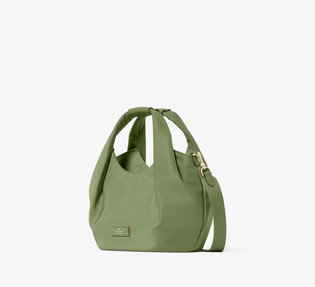 [READY STOCK MY] Kate Spade Carter Nylon Small Pleated Crossbody in Cedar Stan (KL965)