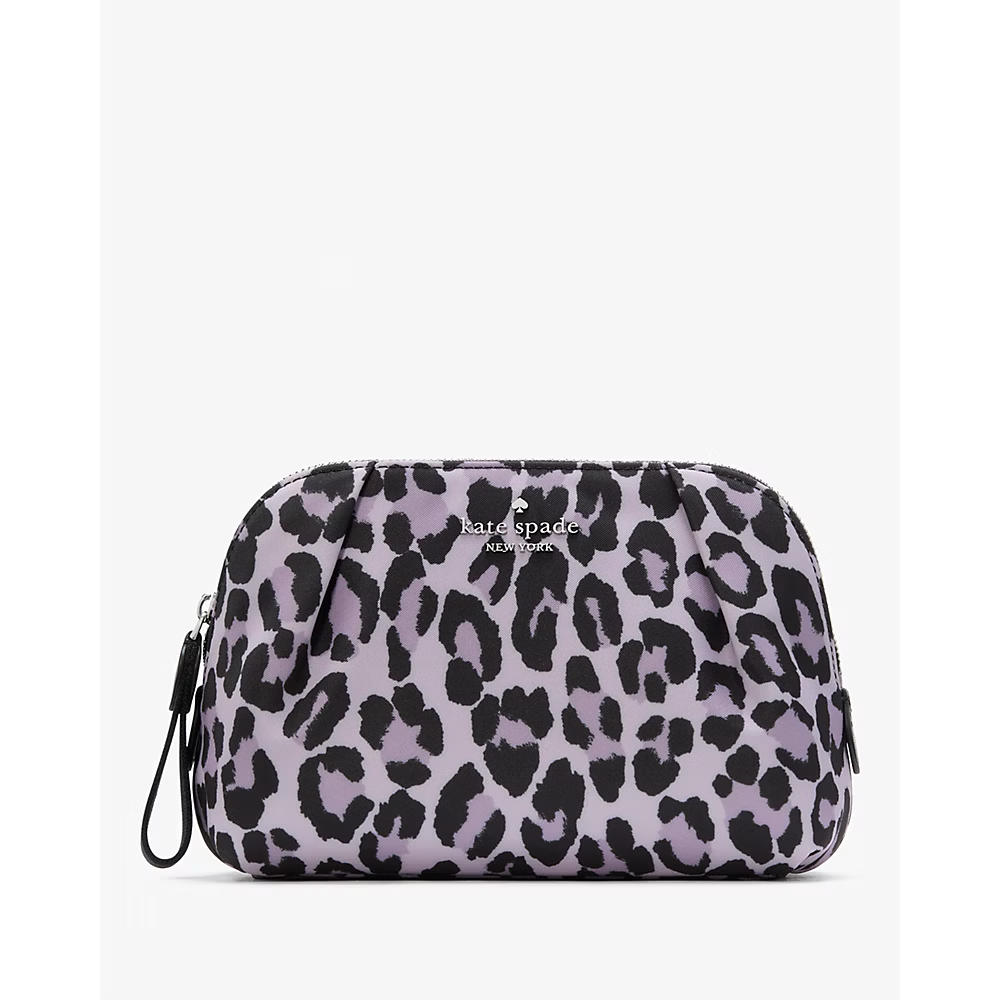 Kate Spade Chelsea Spotted Leopard Cosmetic Bag In Violet Mist Multi (KH755)