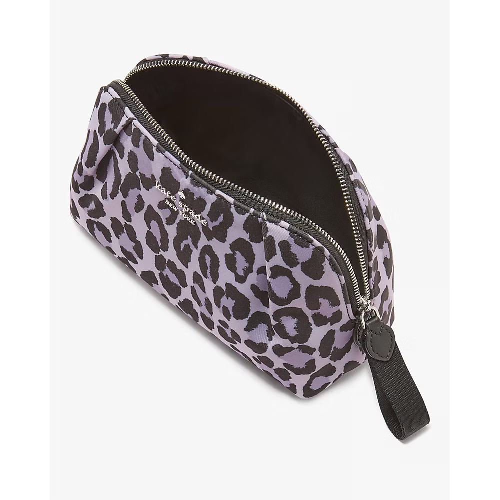 Kate Spade Chelsea Spotted Leopard Cosmetic Bag In Violet Mist Multi (KH755)